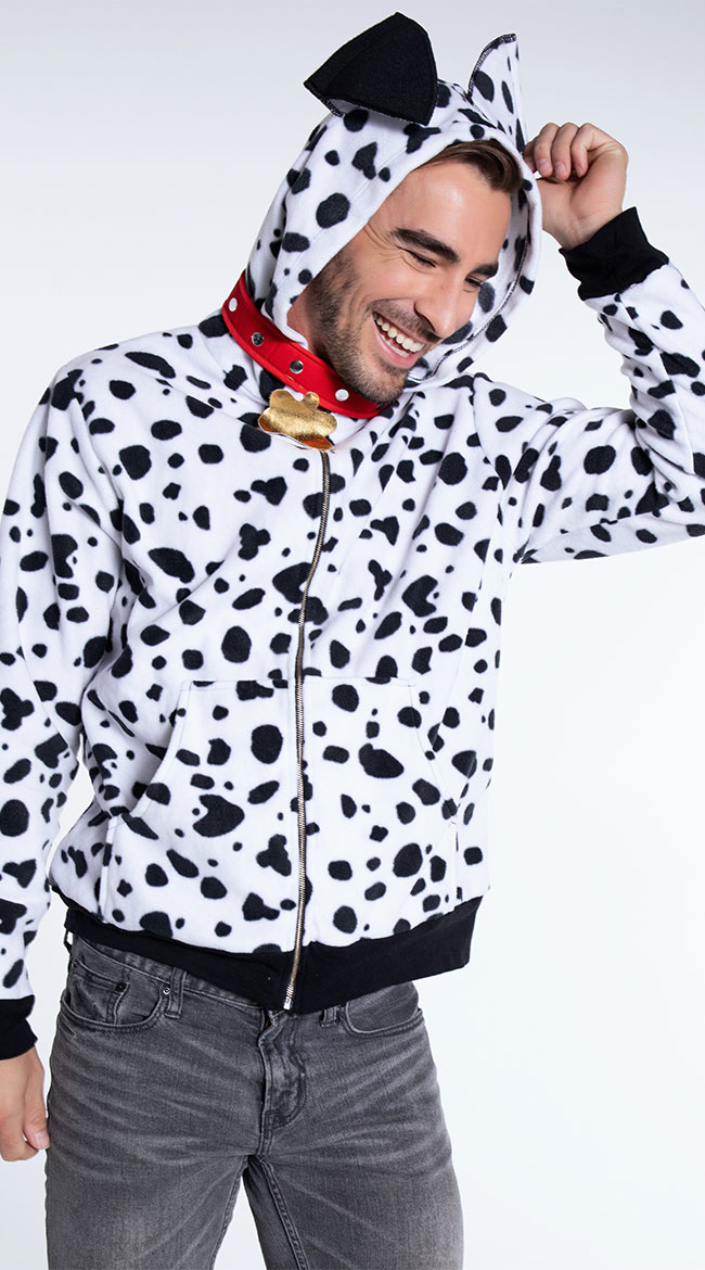Men's Dalmatian Hoodie Costume - White/Black