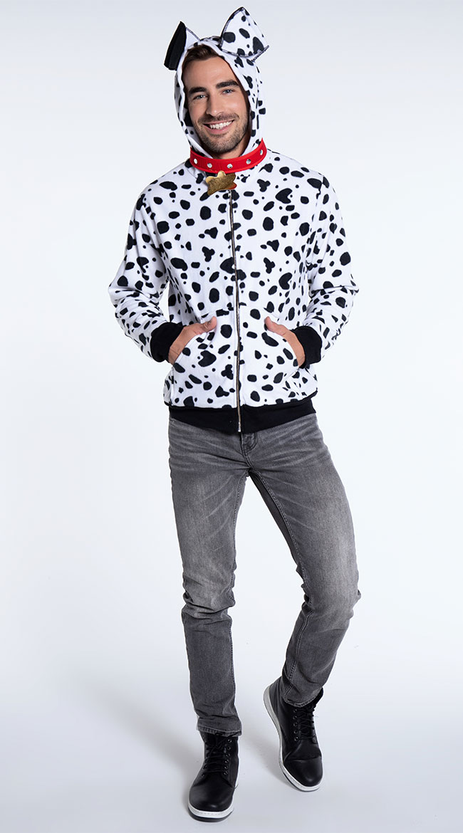 Men's Dalmatian Hoodie Costume - White/Black
