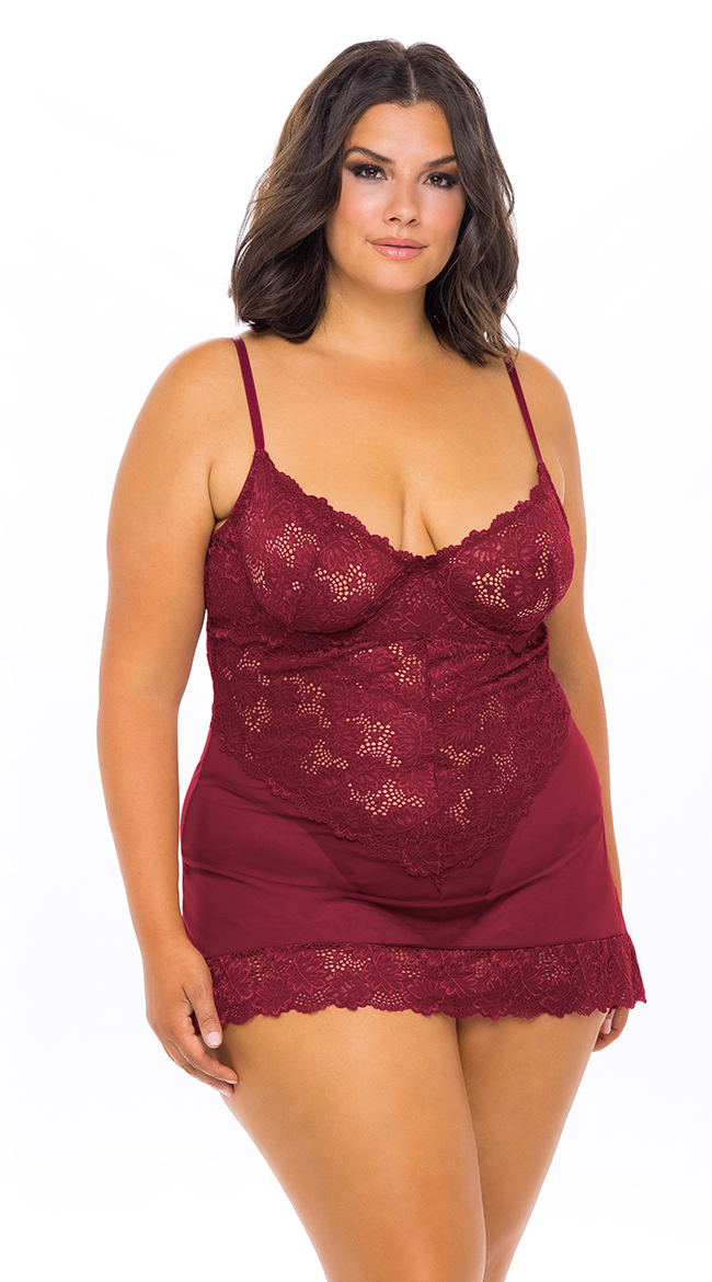 Plus Size Paige Lace Chemise Set Sexy Lace Lingerie Yandy