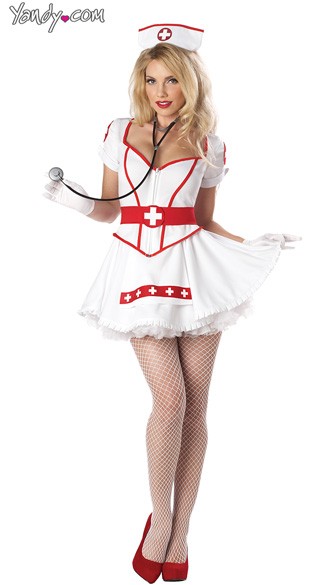 Plus Size Heart Breaker Nurse Costume - White