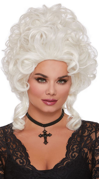 White Victorian Wig - White
