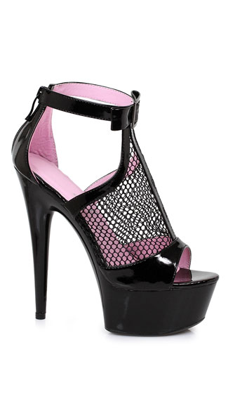 6 Black Mesh Sandals - Black