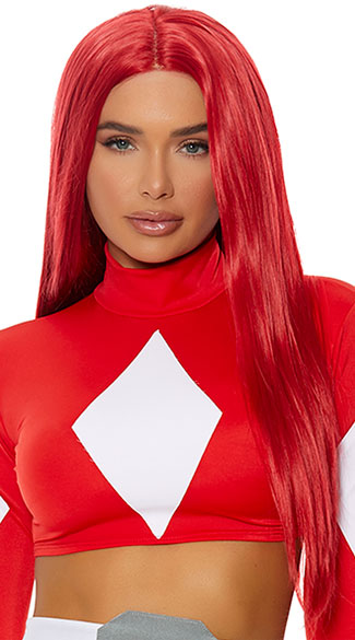 Red Hot Straight Wig - Red