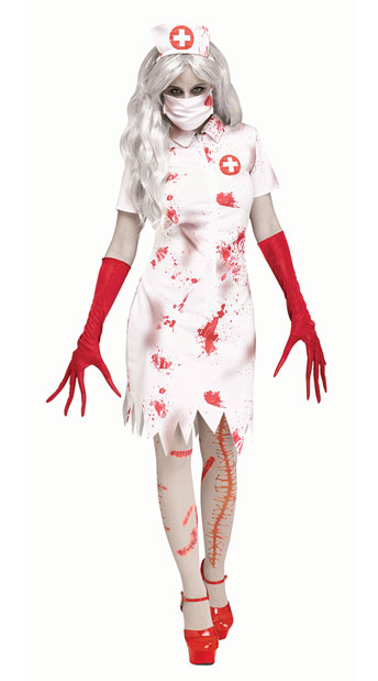 Horror Night Shift Nurse Costume - As Shown