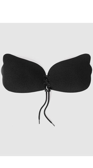 Tie-Up Adhesive Bra - Black