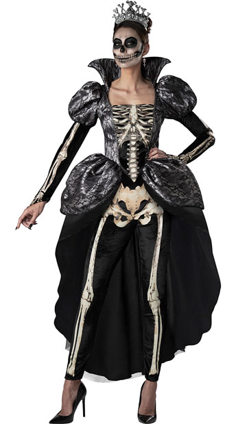 Regal Skeleton Queen Costume - As Shown