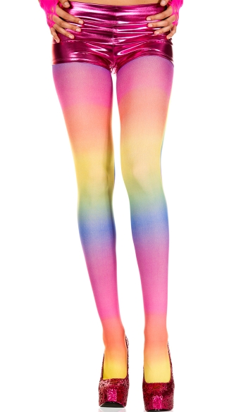 Opaque Rainbow Tights - as shown