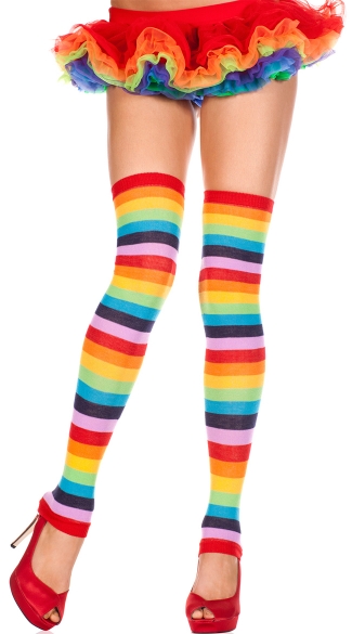 Acrylic Rainbow Leg Warmers - as shown