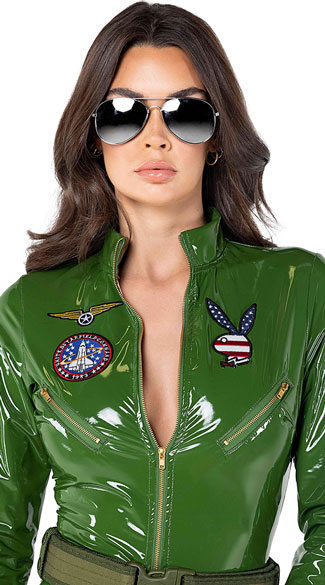 Playboy Top Pilot Costume - Green