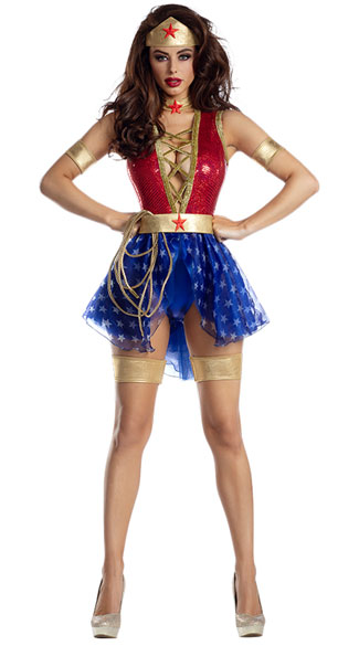 Wonder Babe Costume,Sexy Super Hero Costume-Yandy.com