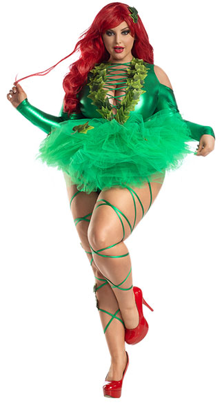 Plus Size Poisonous Babe Costume Sexy Poison Ivy Costume 