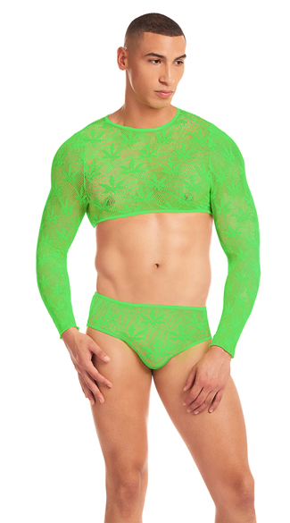 Men's Neon Blaze Crop Top Set - as shown