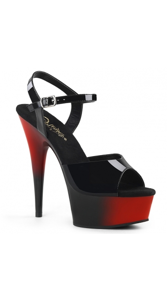 6 Inch Dual Tone Sandal - Blk Pat/Red-blk