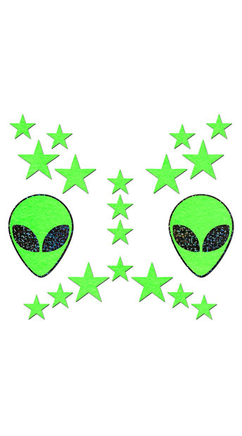 Glow In The Dark Alien Pasties - As Shown