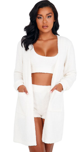 Counting Sheep Fuzzy Robe - White