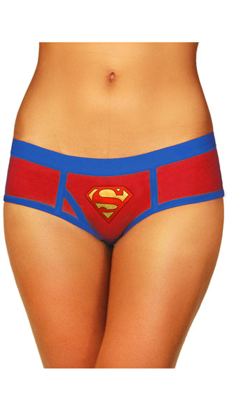 Plus Size Superman Boyshort Panty - Red/Blue