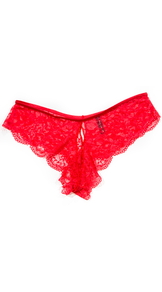 Lace Cheeky Panty with Keyhole Openings, Lace Bikini Panty, Lace Open Panty