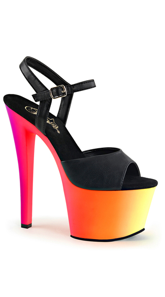 -  - Black Faux Leather/Neon Multi