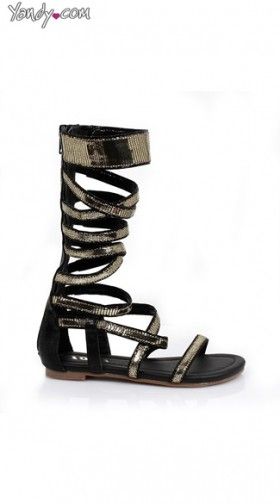Metallic Black Gladiator Sandal