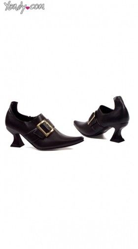 Pointy Bootie with Architectural Heel and Buckle