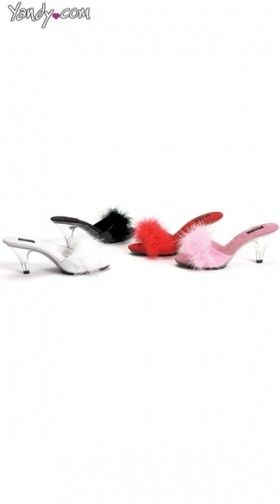 Sexy Slides with Clear Kitten Heel