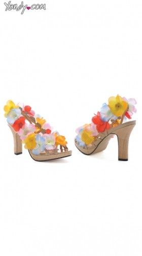 Floral Sandal with 4 Inch Heel
