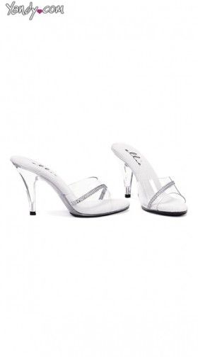 Rhinestone Studded Clear Mules 