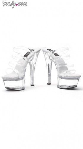 Multi-Strap Clear Platform Slide