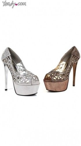 Lattice Platform Pump with Rhinestone Studs
