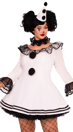 Plus Size Pierrot Clown Costume