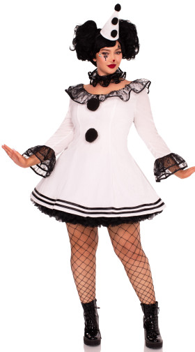 Plus Size Pierrot Clown Costume