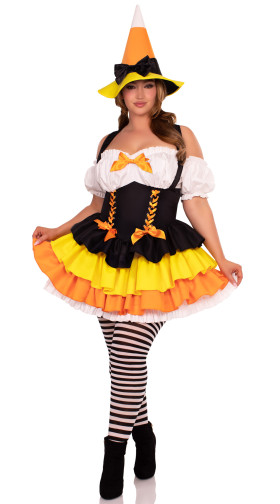 Plus Size Candy Corn Witch Costume
