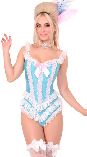 Boned Ruffle Saloon Girl Bodysuit