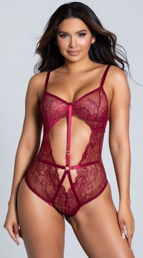Red Lockdown Love Lace Teddy