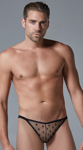 Men's Star Mesh Elastic Thong