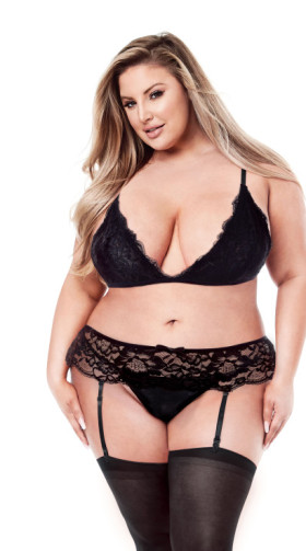 Plus Size Eco Bra, Garter And Panty Set