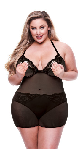 Plus Size Two Piece Eco Chemise And Panty Set
