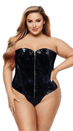 Plus Size Wetlook Bustier