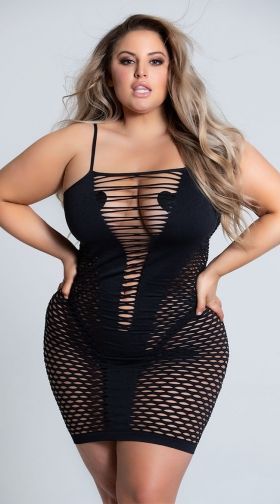 Plus Size Scratch That Fishnet Dress