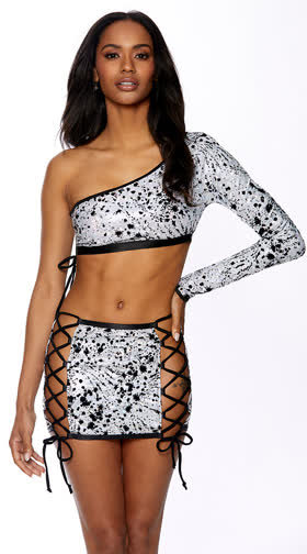 Lace-Up Splatter Dance Set