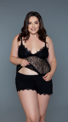 Plus Size Paris Lace Cami Set