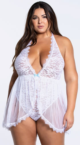 Plus Size Please Me Babydoll Set