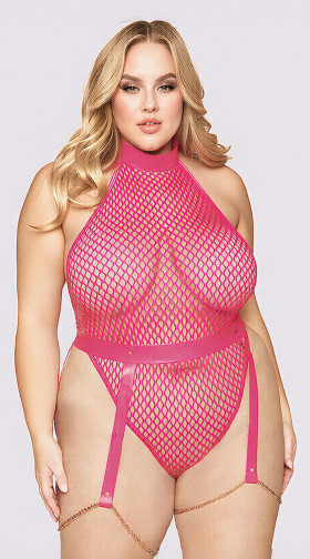 Plus Size Love Chain Teddy Set