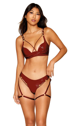 Smooth Burgundy Bra Set
