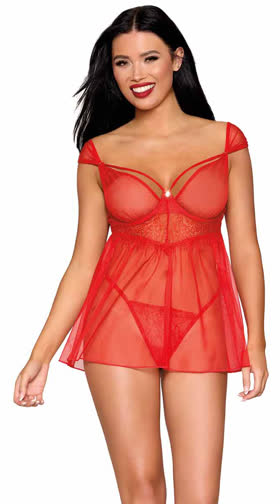 Eyelash Lace Babydoll Set
