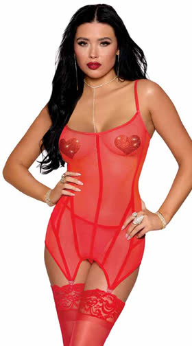 Rhinestone Heart Chemise