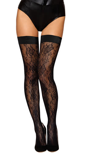 Stay Up Elastic Lace Thigh High Stockings