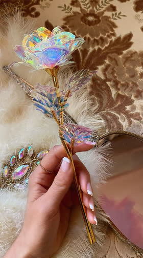 Glass Galaxy Rose Stem