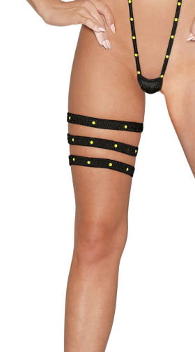 Black Light Glow Leg Garter Set