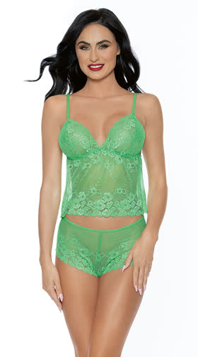 Fluttered Lace Cami Set